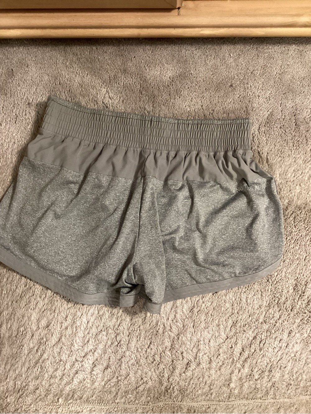 Women's Smocked Waist Athletic Shorts in Light Gray
